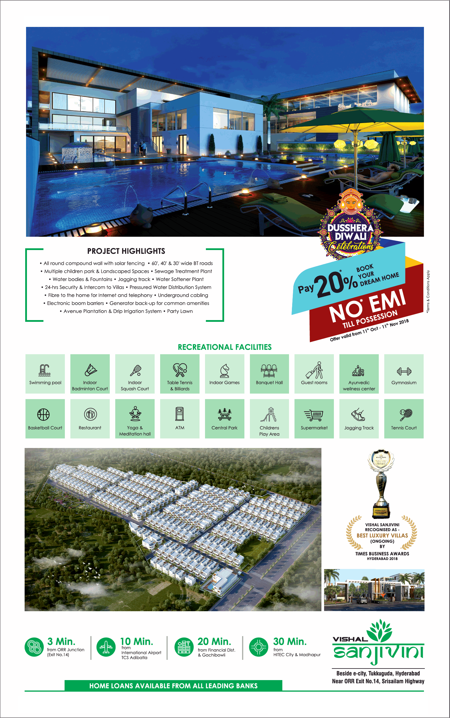 Pay 20% & book your dream home at Vishal Sanjivini in Hyderabad